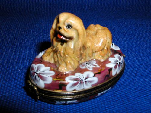 PEKINGESE ON FLORAL BASE